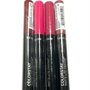 4 Revlon Colorstay Matte Lite Crayons, Lipliner in 4 shades of Pink and Red